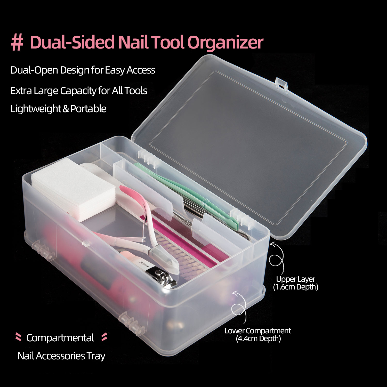 Nail Fan Brush - Çift Açık 2 Katmanlı Süper Kapasiteli