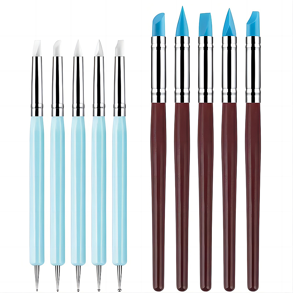 Nail Fan Brush - 5/10 adet silikon kil şekillendirme araçları