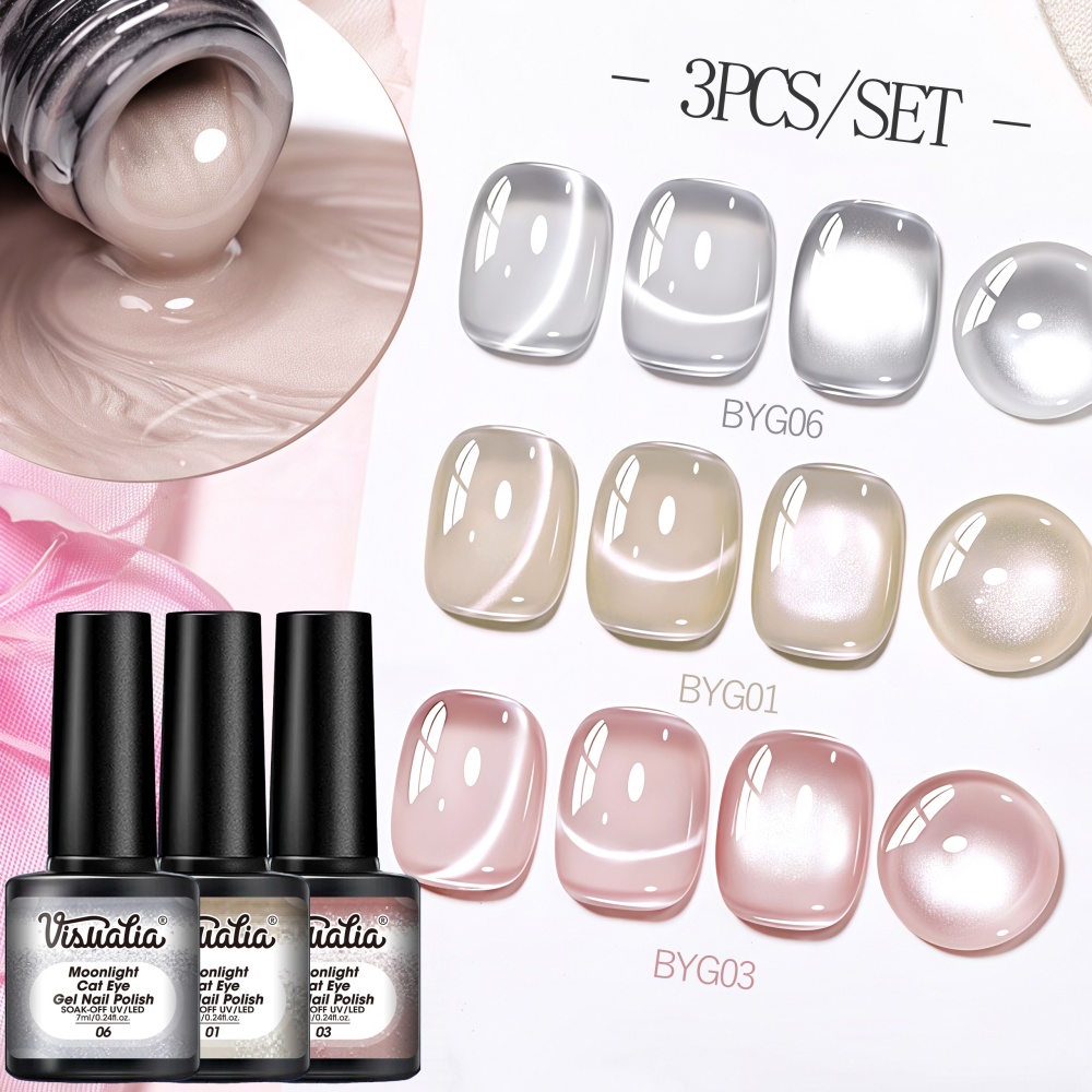 Nail Art Elegant - Visuatia Şeffaf Nude Ay Işığı Kedi