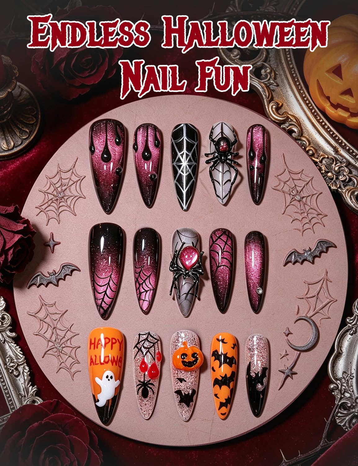 Nail Art Vampire - Beetles 3D Jel Tırnak Sanatı Beyaz
