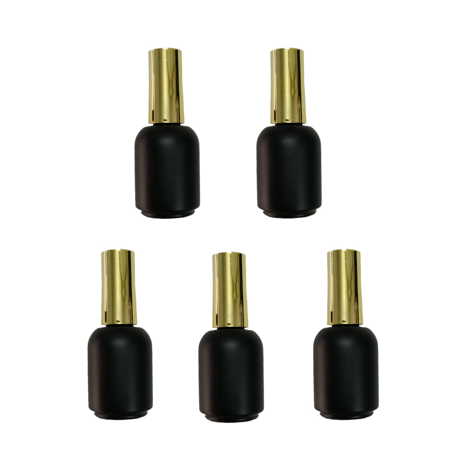 Nail Fan Brush - 20ML 5 Parça Boş Siyah Cam