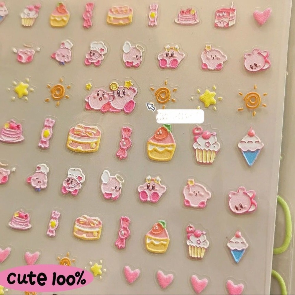 Nail Art One Piece - Yıldız Kirby 5D 3D yapışkanlı karikatür