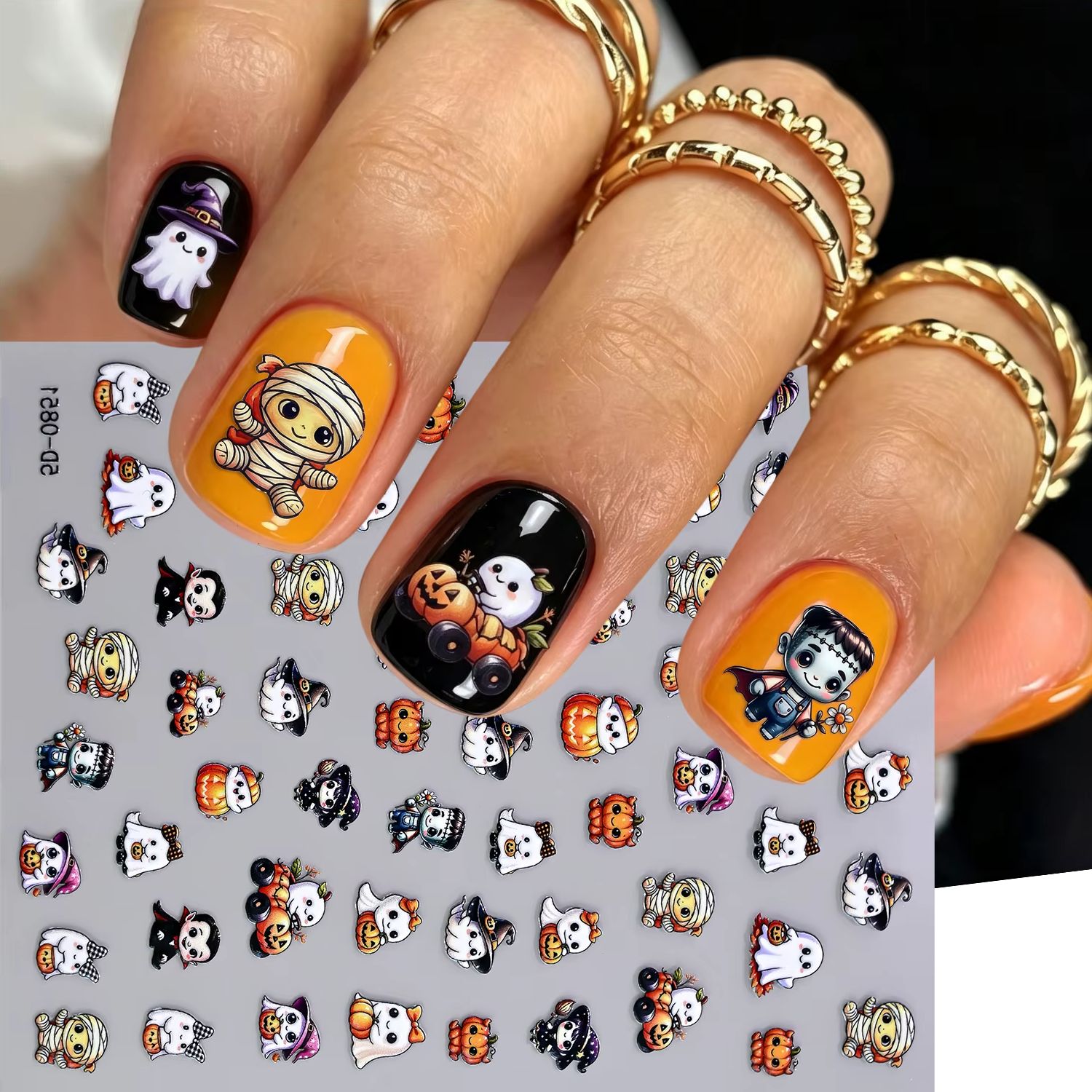Nail Art Vampire - 5D Kabartmalı Cadılar Bayramı Tırnak Sanatı