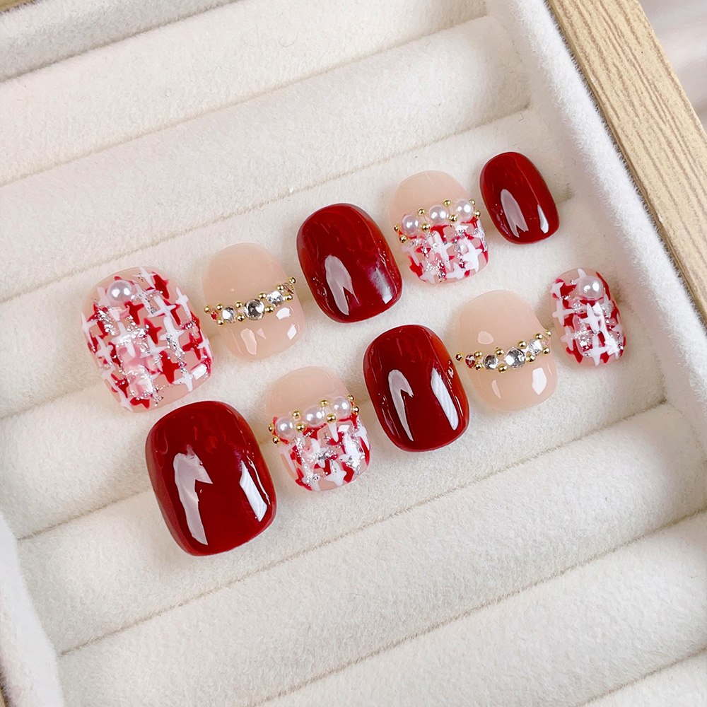 Nail Art Elegant - 10 adet Kısa Kare Yuvarlak El