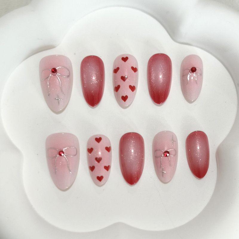 Nail Art Y2K - 10 adet tatlı sevimli kalp şeklinde