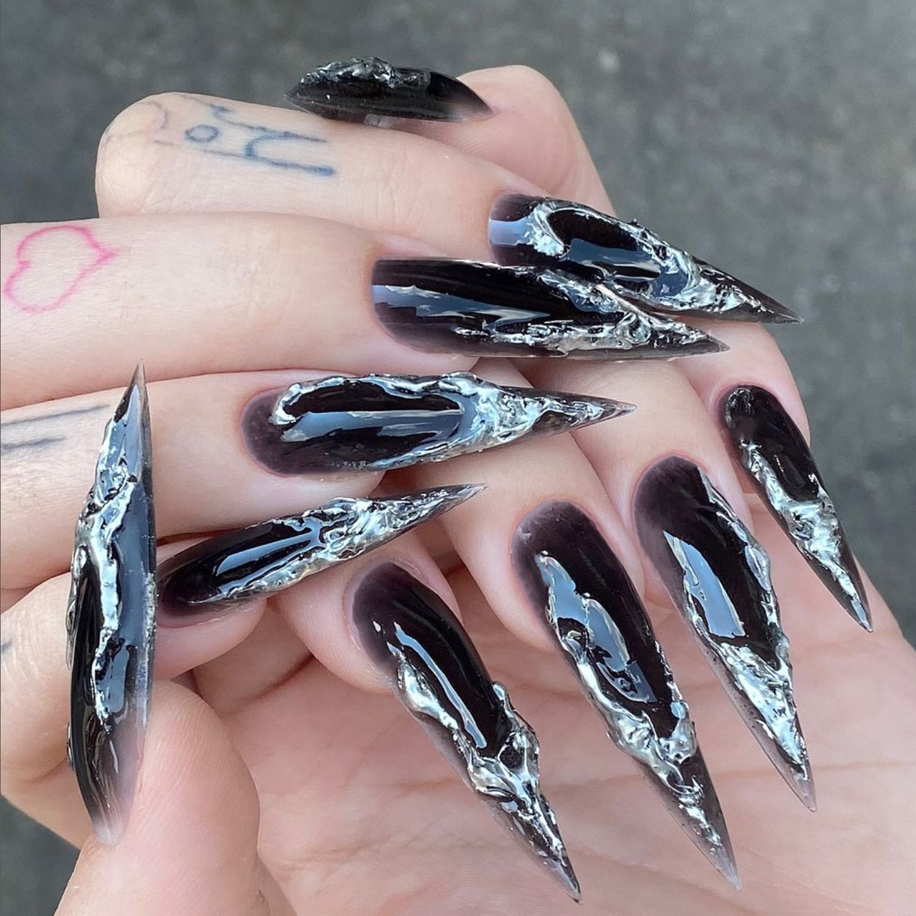 24 Adet Stiletto Şeklinde Siya - Nail Art Y2K incelemesi ve fiyatı