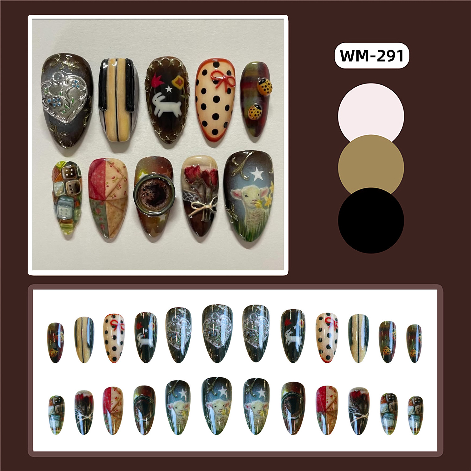 24 adet Vintage Country Tarzı  - Nail Art Y2K incelemesi ve fiyatı