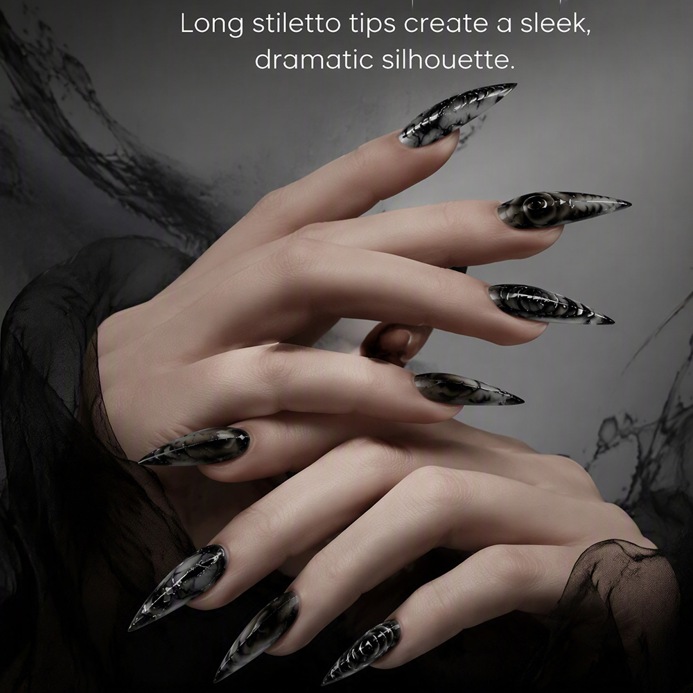 Stiletto Gotik Takma Tırnaklar - Nail Art Y2K incelemesi ve fiyatı