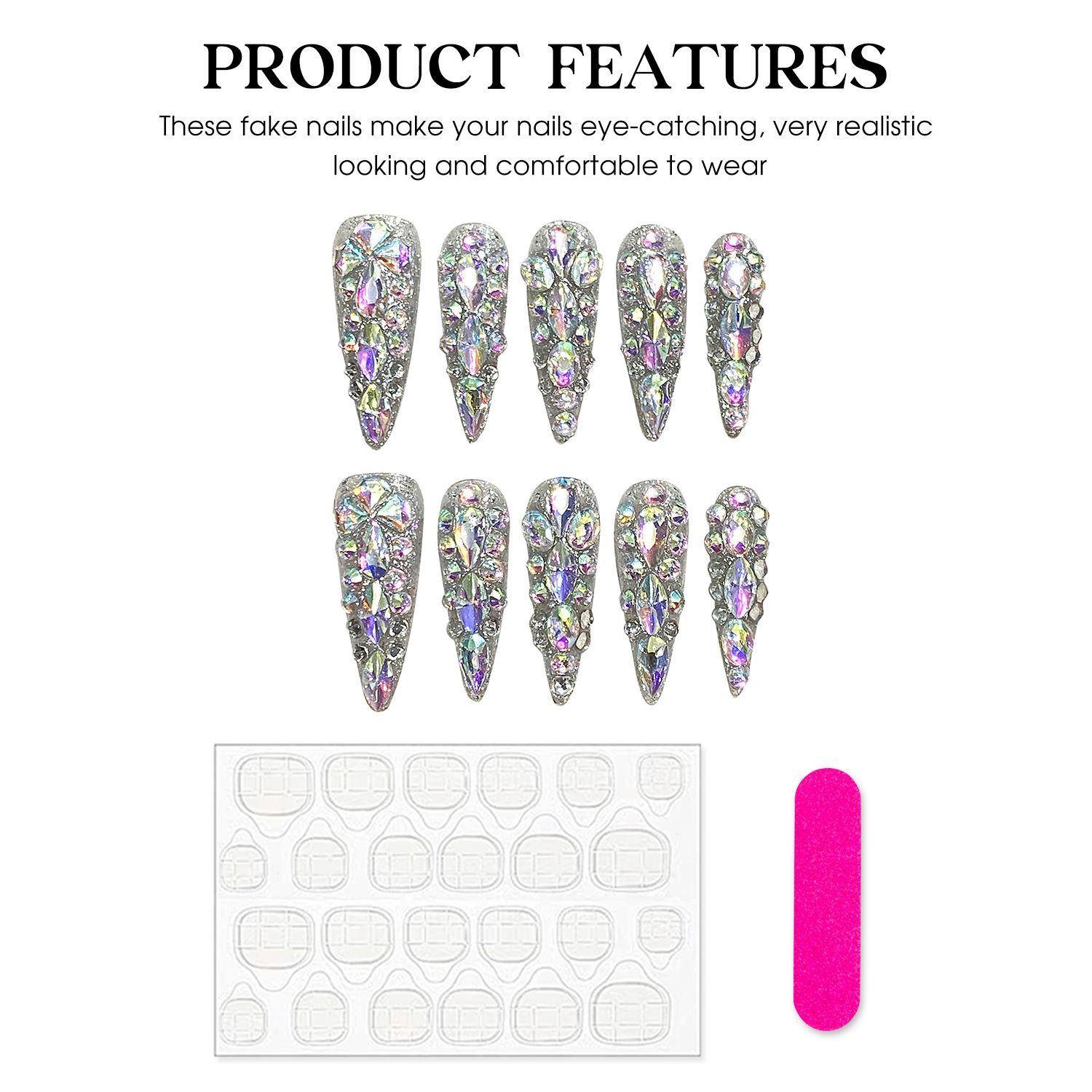 10 adet El Yapımı Çivi Üzerind - Nail Art Design incelemesi ve fiyatı